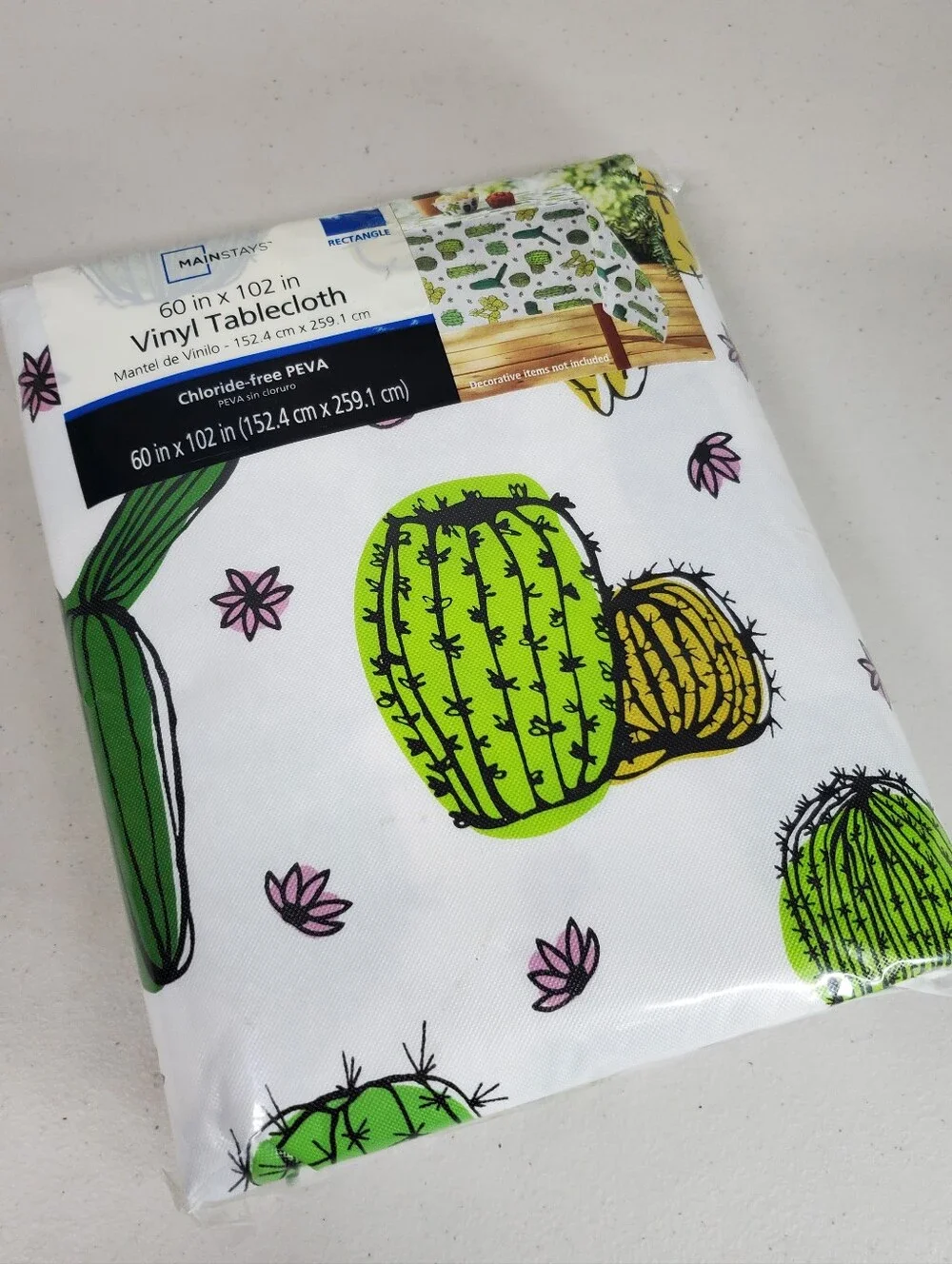 Cactus Mainstays Vinyl Tablecloth Western Cowboy 60